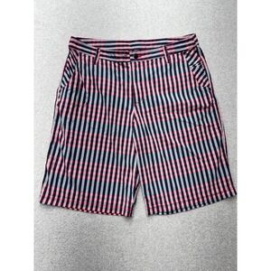 Lululemon Kahuna Chino Shorts Mens 36 Red Striped Stretch Golf Casual Preppy